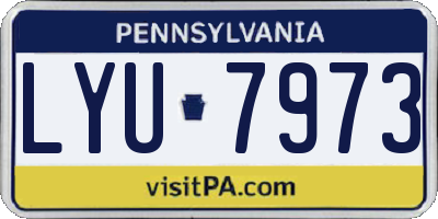 PA license plate LYU7973