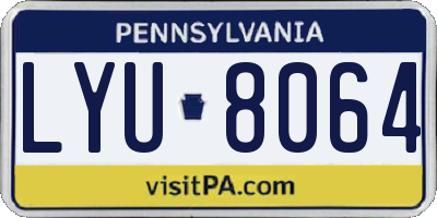 PA license plate LYU8064