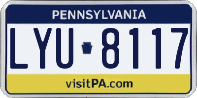 PA license plate LYU8117