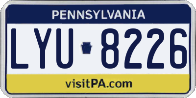 PA license plate LYU8226