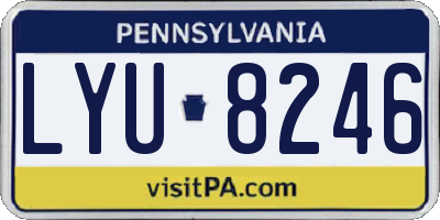 PA license plate LYU8246