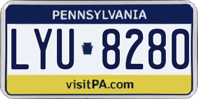 PA license plate LYU8280