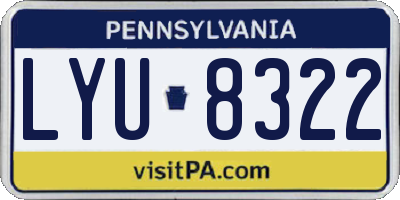 PA license plate LYU8322