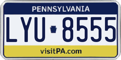 PA license plate LYU8555