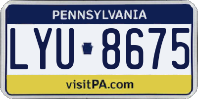 PA license plate LYU8675