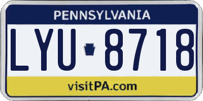 PA license plate LYU8718