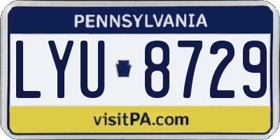 PA license plate LYU8729