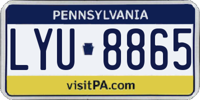 PA license plate LYU8865