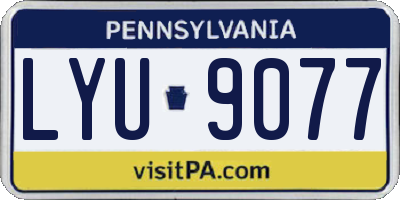PA license plate LYU9077