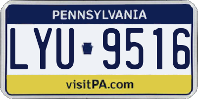 PA license plate LYU9516