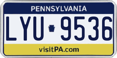 PA license plate LYU9536