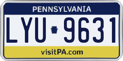 PA license plate LYU9631