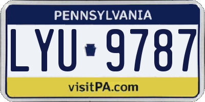 PA license plate LYU9787