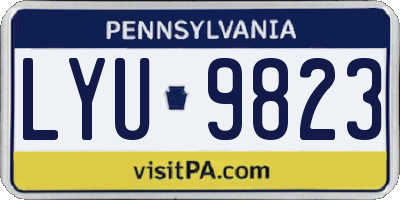 PA license plate LYU9823