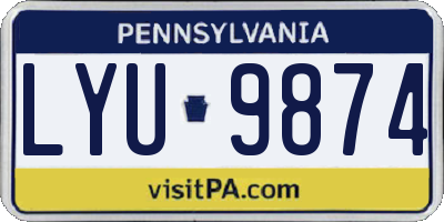 PA license plate LYU9874