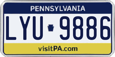 PA license plate LYU9886