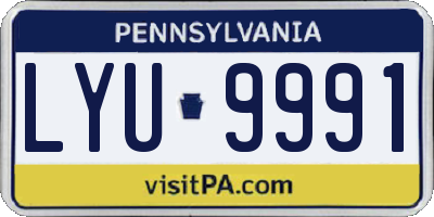 PA license plate LYU9991