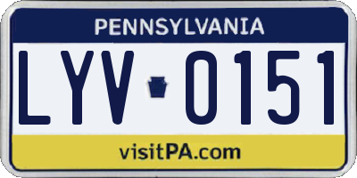 PA license plate LYV0151