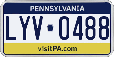PA license plate LYV0488
