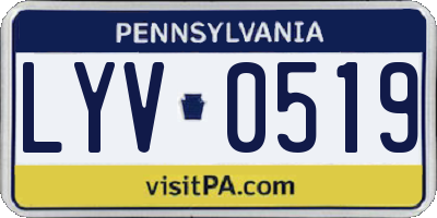 PA license plate LYV0519