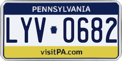 PA license plate LYV0682