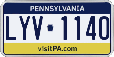 PA license plate LYV1140