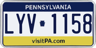 PA license plate LYV1158
