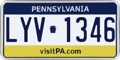 PA license plate LYV1346