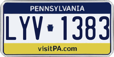 PA license plate LYV1383