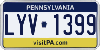 PA license plate LYV1399