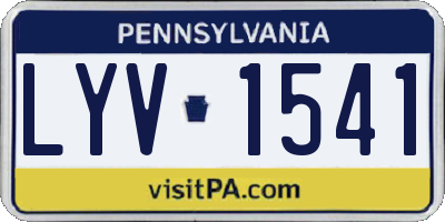 PA license plate LYV1541