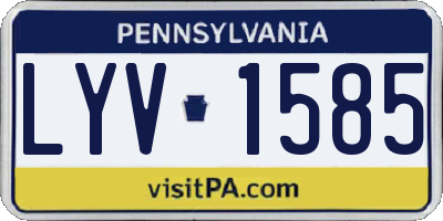 PA license plate LYV1585
