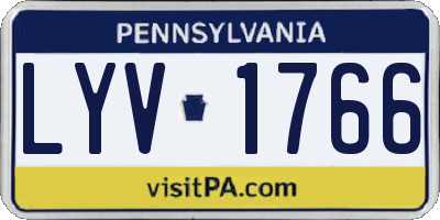PA license plate LYV1766