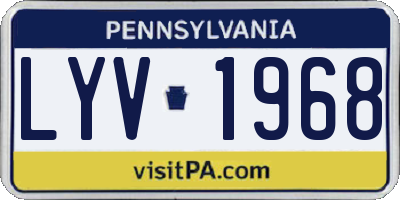 PA license plate LYV1968