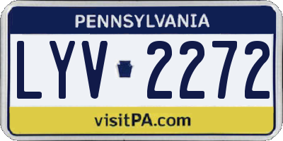 PA license plate LYV2272