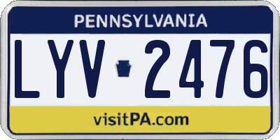 PA license plate LYV2476