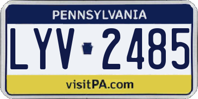 PA license plate LYV2485