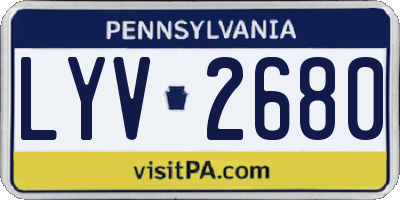 PA license plate LYV2680