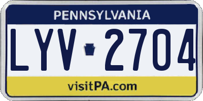 PA license plate LYV2704