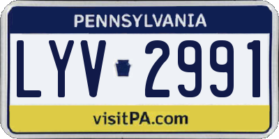PA license plate LYV2991