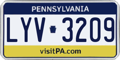 PA license plate LYV3209