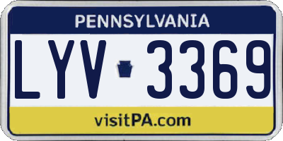 PA license plate LYV3369