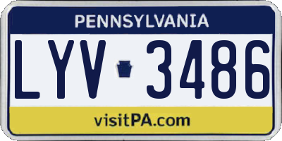 PA license plate LYV3486