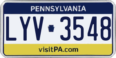PA license plate LYV3548