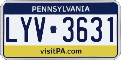PA license plate LYV3631