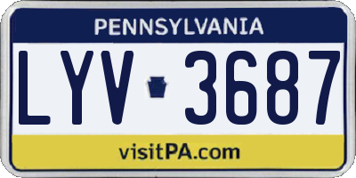 PA license plate LYV3687