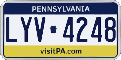 PA license plate LYV4248