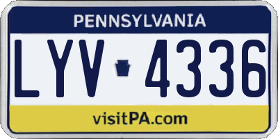 PA license plate LYV4336