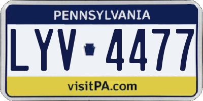 PA license plate LYV4477