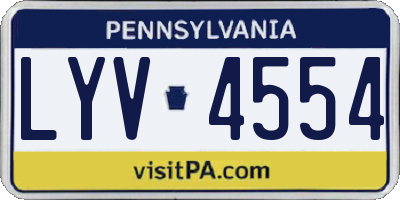 PA license plate LYV4554